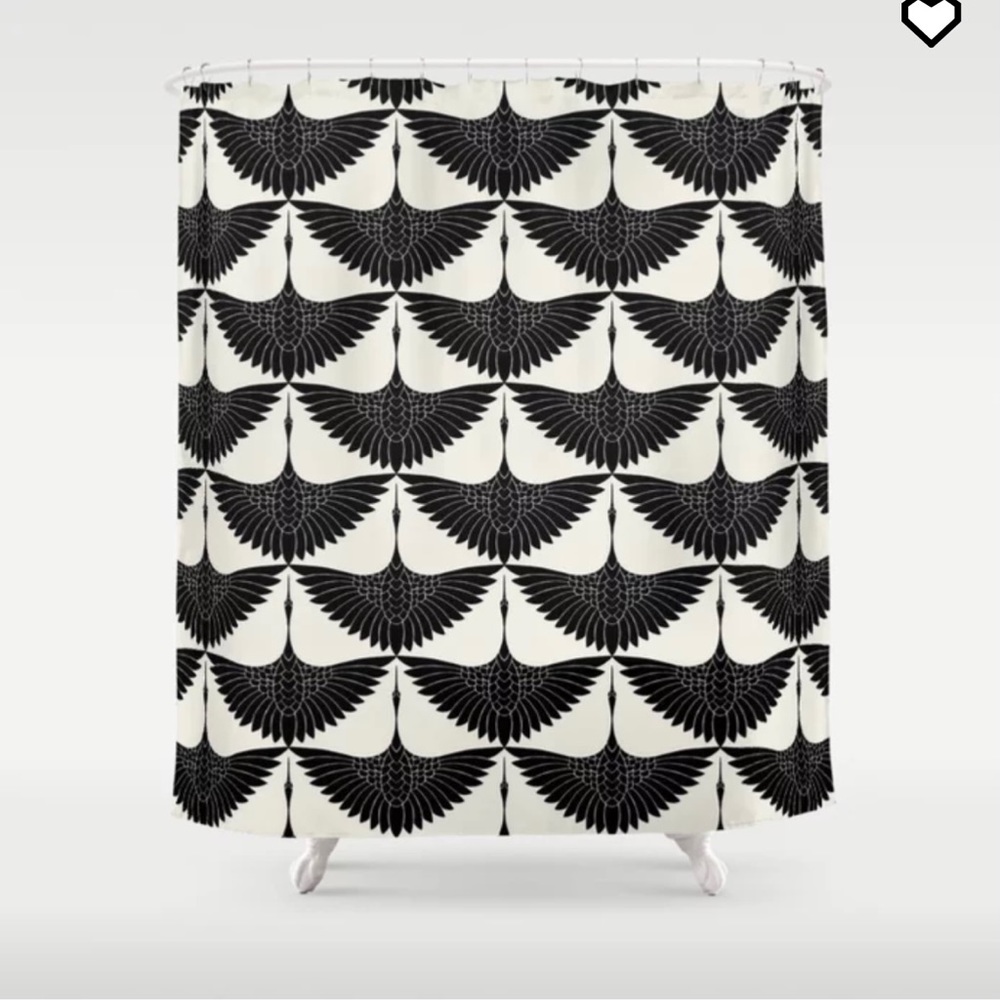 Society 6 NWT crane design shower curtain
